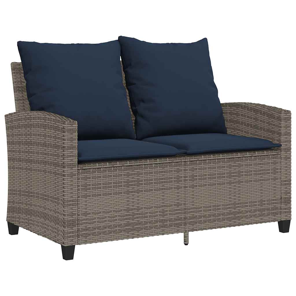 sofasæt til haven 6 dele med hynder polyrattan grå