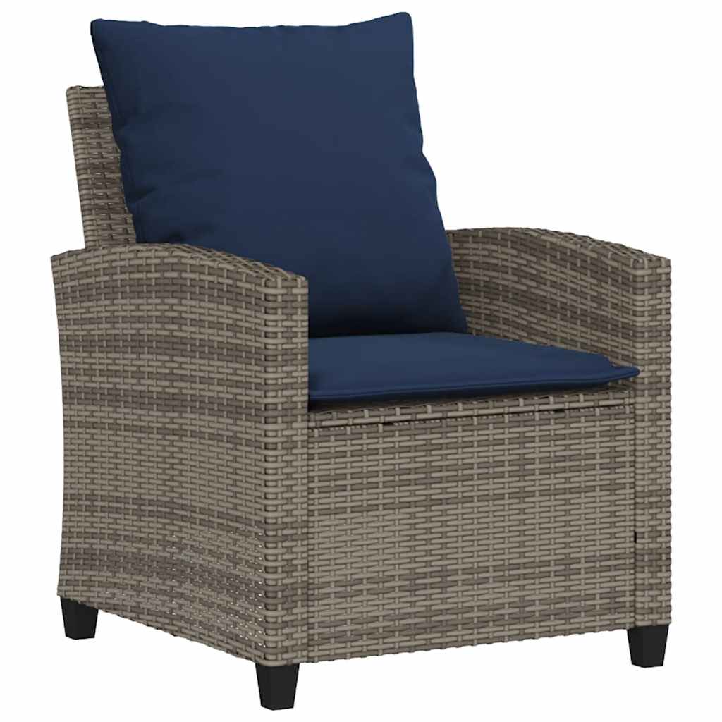sofasæt til haven 6 dele med hynder polyrattan grå