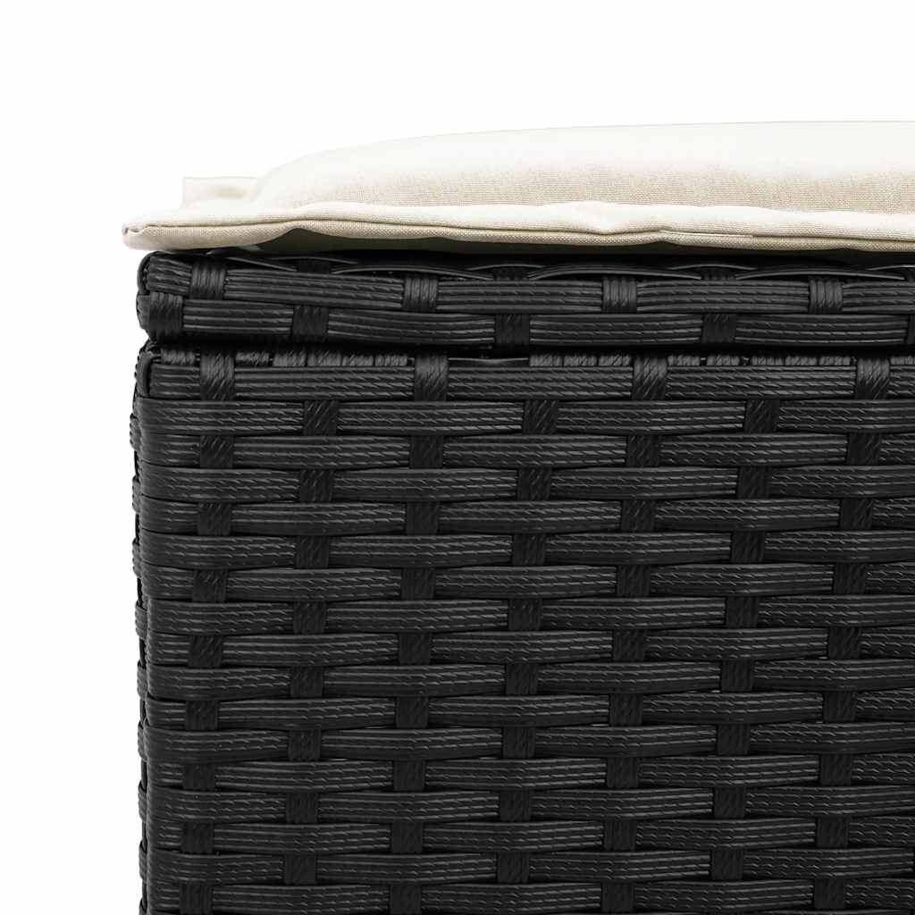 sofasæt til haven 6 dele med hynder polyrattan sort
