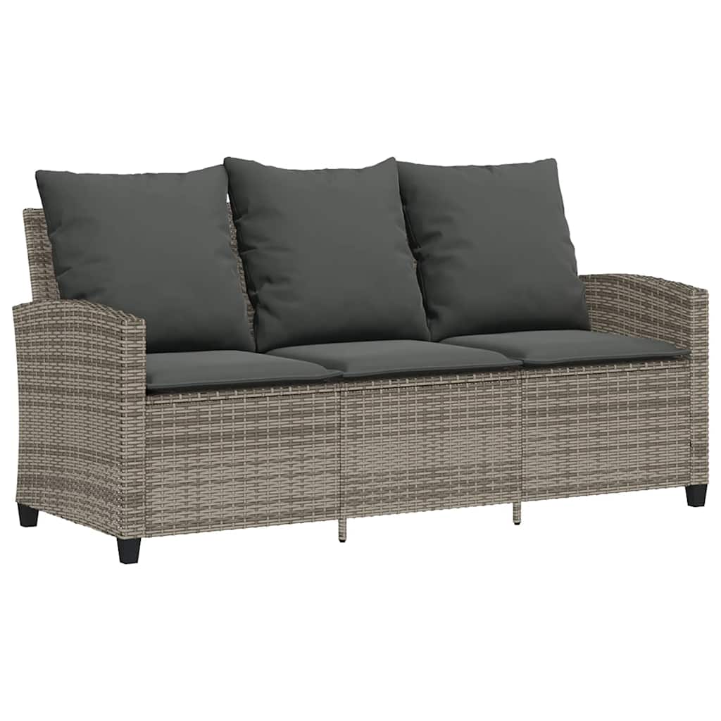 sofasæt til haven 6 dele med hynder polyrattan grå