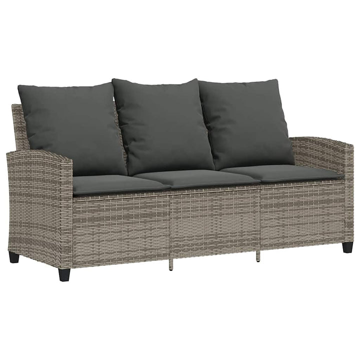 sofasæt til haven 6 dele med hynder polyrattan grå