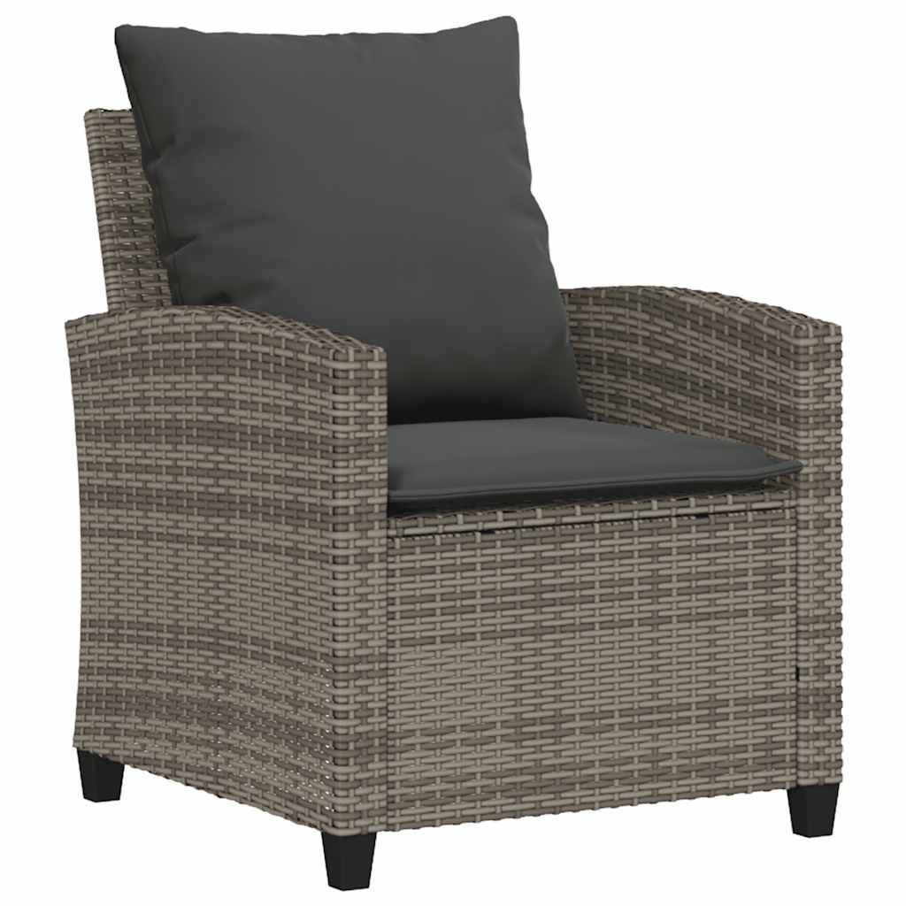 sofasæt til haven 6 dele med hynder polyrattan grå