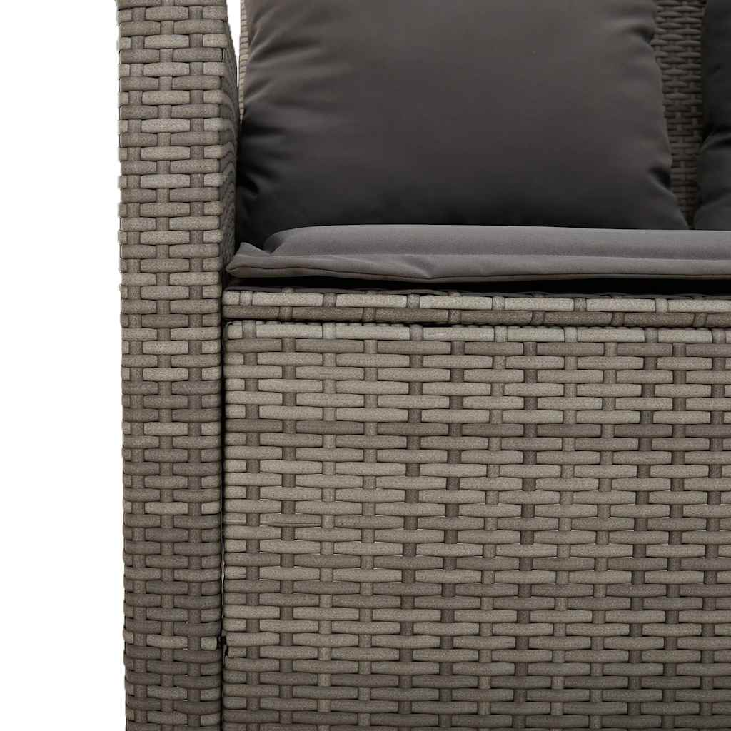 sofasæt til haven 6 dele med hynder polyrattan grå