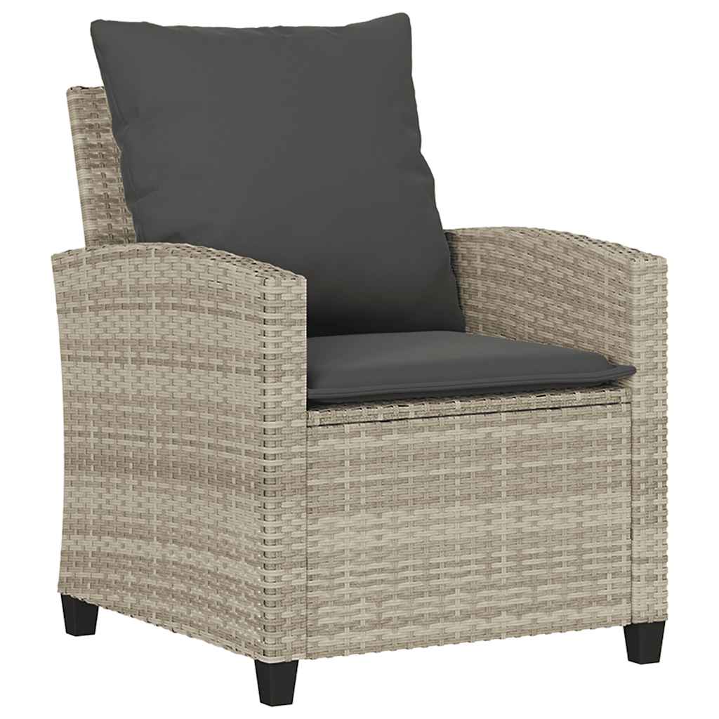 sofasæt til haven 6 dele med hynder polyrattan lysegrå