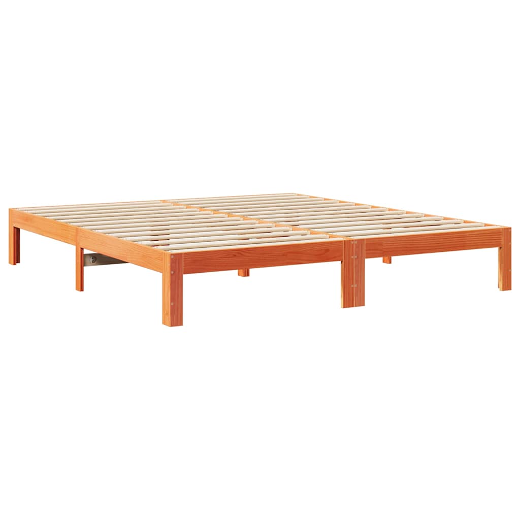 sengeramme uden madras 240x200 cm massivt fyrretræ gyldenbrun