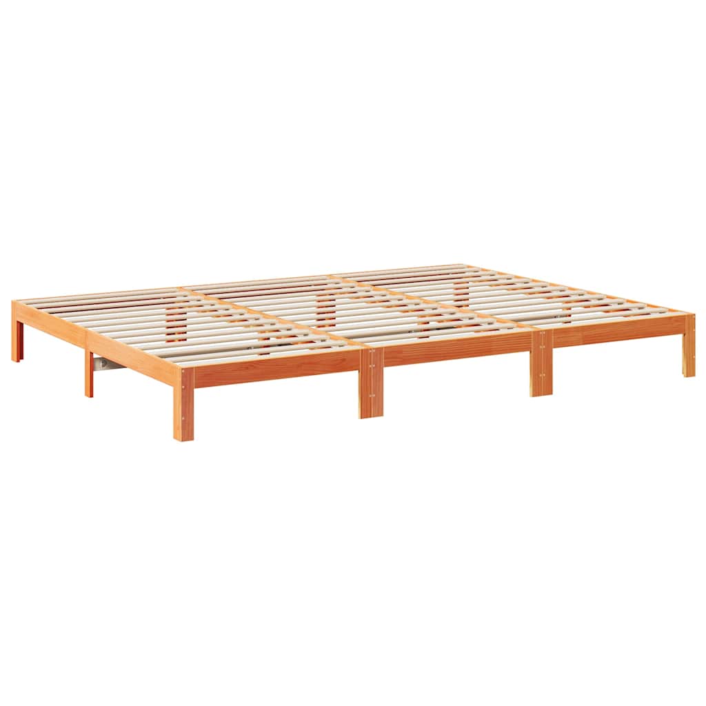 sengeramme uden madras 240x200 cm massivt fyrretræ gyldenbrun