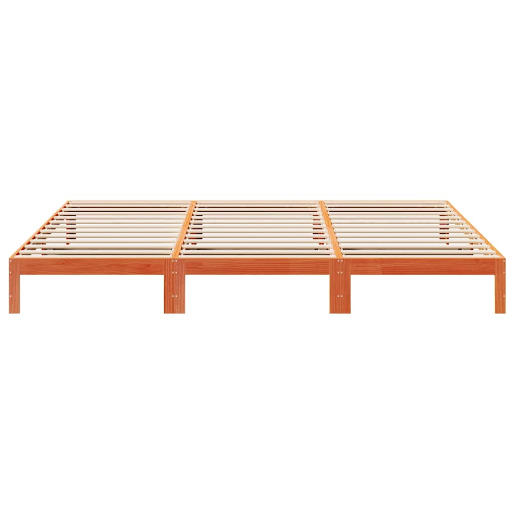 sengeramme uden madras 240x200 cm massivt fyrretræ gyldenbrun