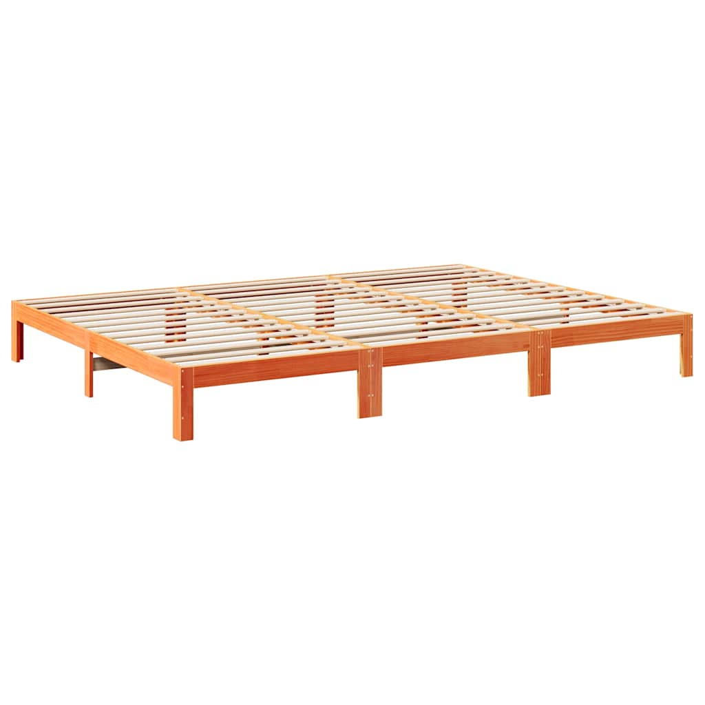 sengeramme uden madras 240x200 cm massivt fyrretræ gyldenbrun