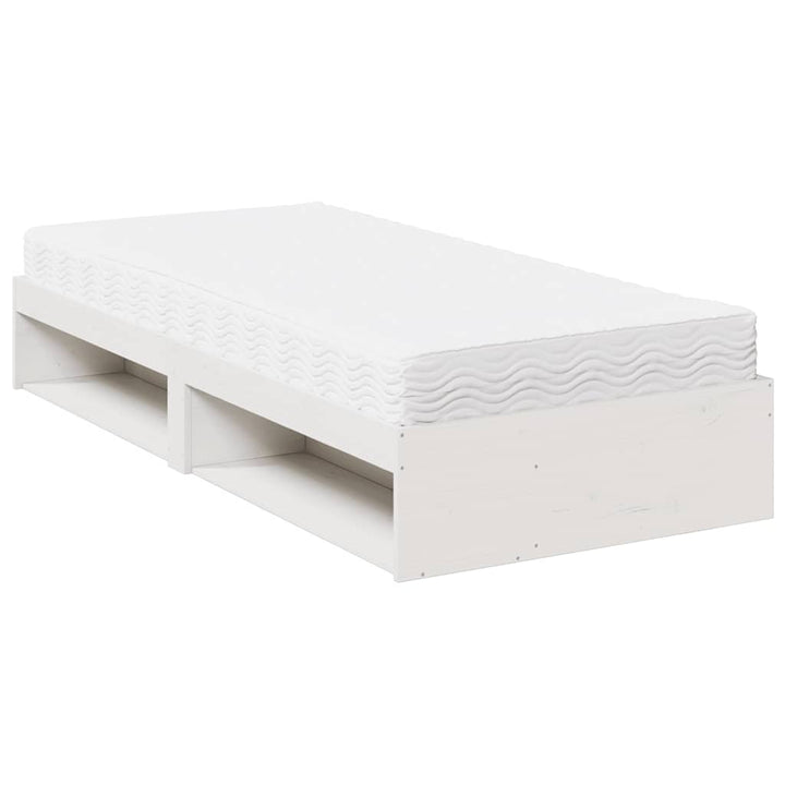 daybed med madras 90x200 cm massivt fyrretræ hvid