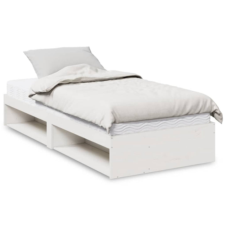 daybed med madras 90x200 cm massivt fyrretræ hvid