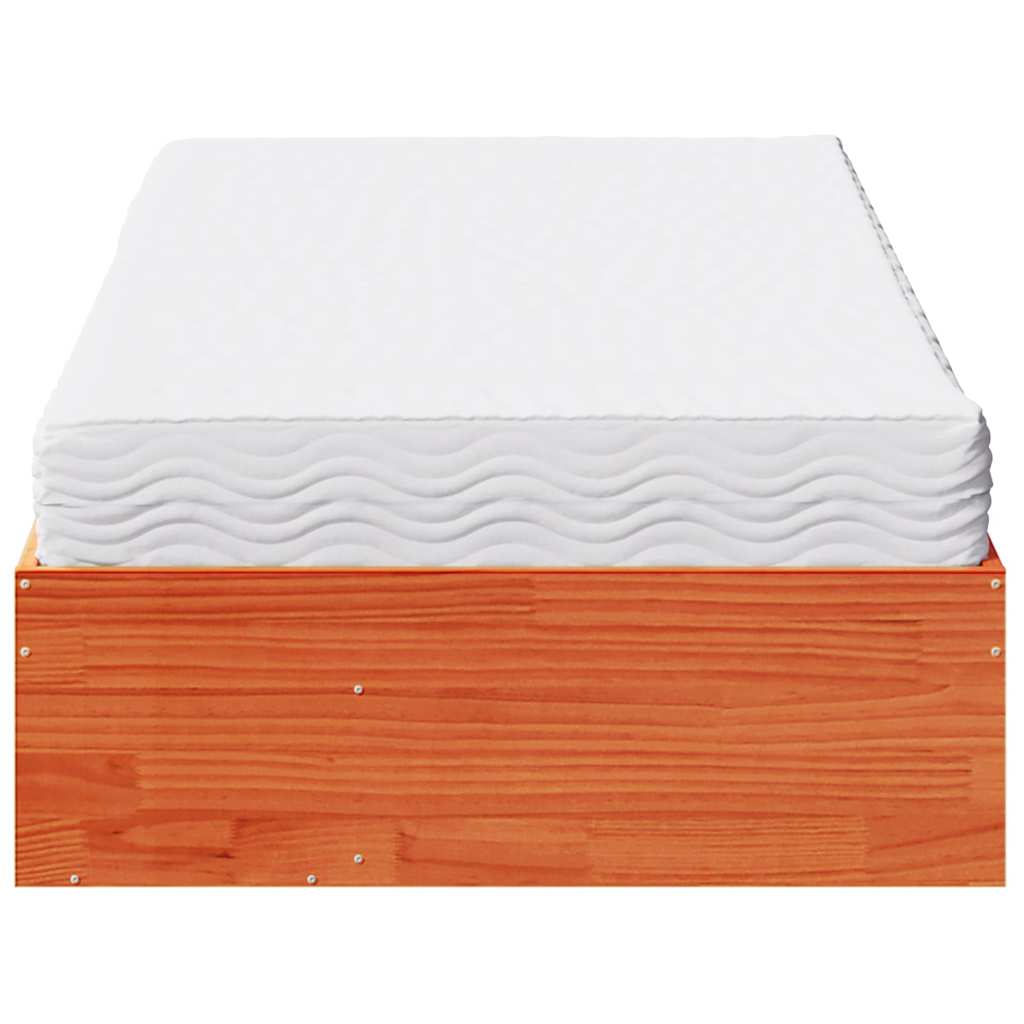 daybed med madras 90x200 cm massivt fyrretræ gyldenbrun