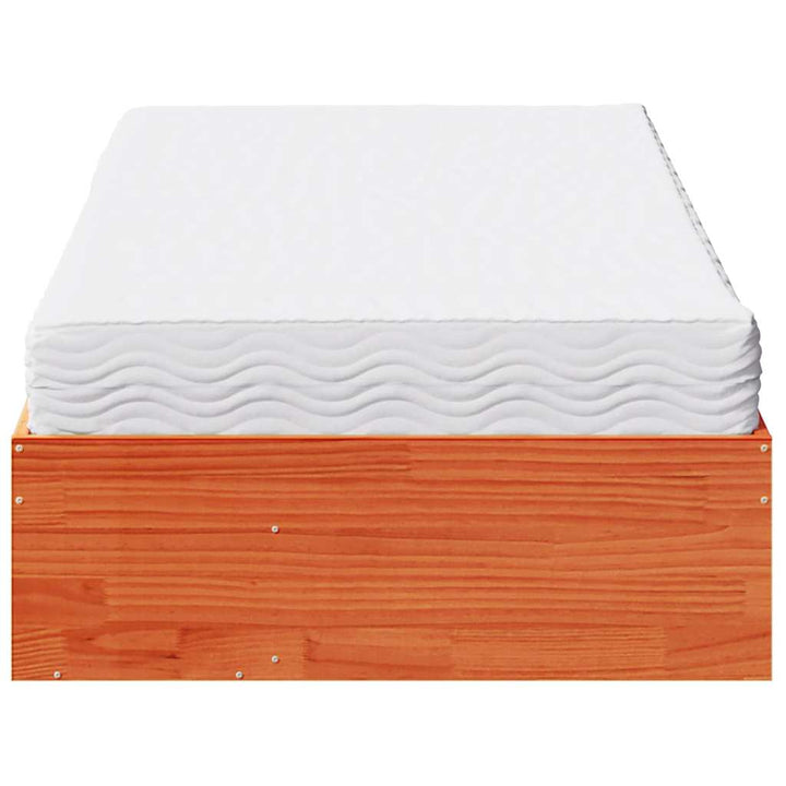 daybed med madras 90x200 cm massivt fyrretræ gyldenbrun