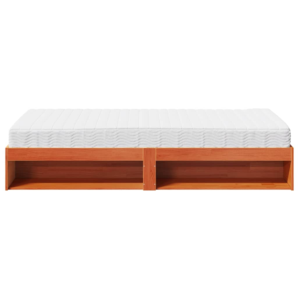 daybed med madras 90x200 cm massivt fyrretræ gyldenbrun