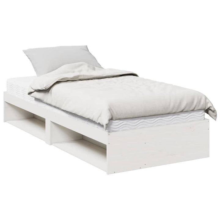 daybed med madras 80x200 cm massivt fyrretræ hvid