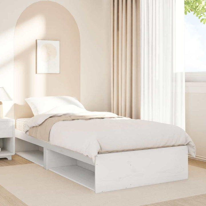 daybed med madras 80x200 cm massivt fyrretræ hvid