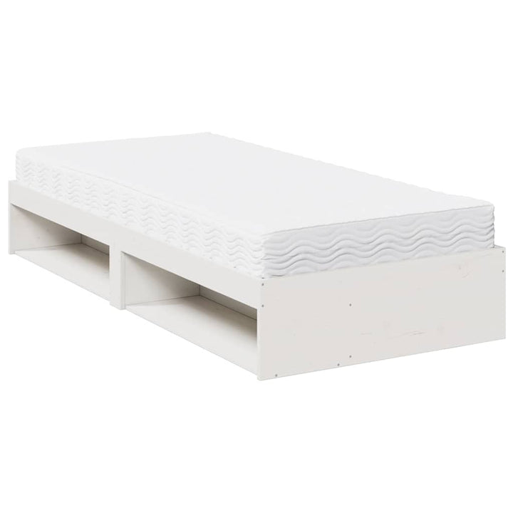 daybed med madras 80x200 cm massivt fyrretræ hvid