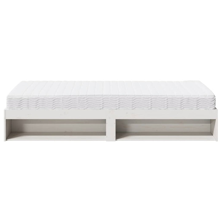 daybed med madras 80x200 cm massivt fyrretræ hvid