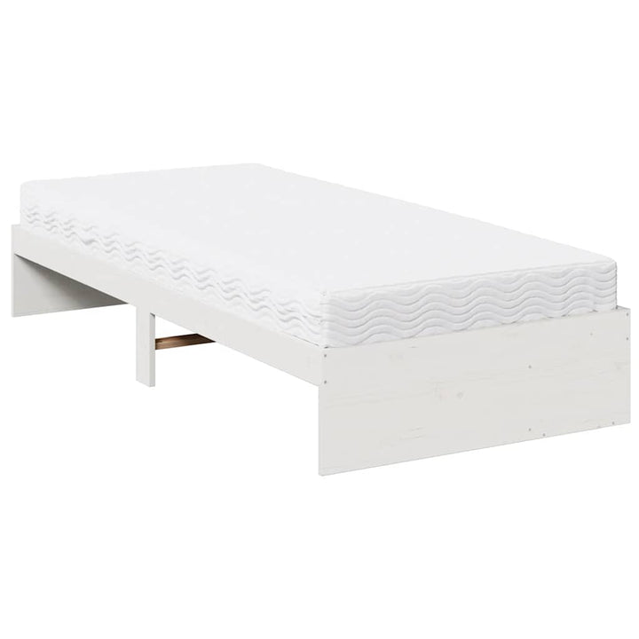 daybed med madras 80x200 cm massivt fyrretræ hvid