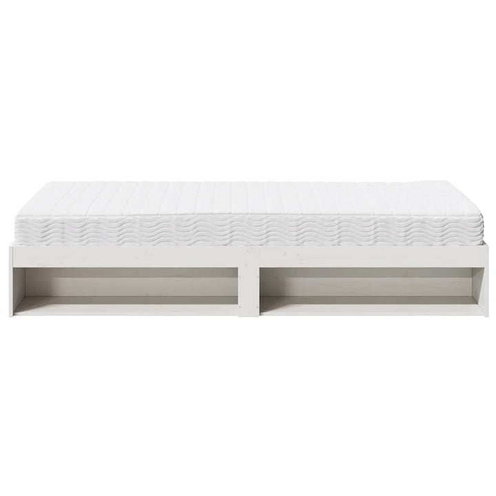 daybed med madras 90x190 cm massivt fyrretræ hvid