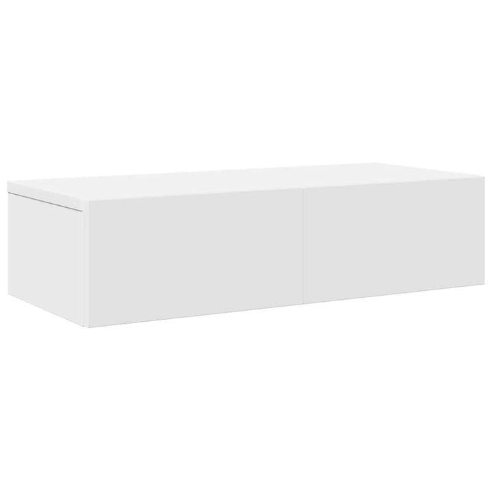 væghylde med skuffer 60x26,5x15 cm konstrueret træ hvid