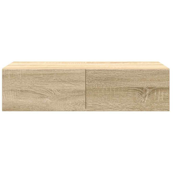 væghylde med skuffer 60x26,5x15 cm konstrueret træ sonoma-eg
