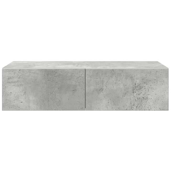 væghylde med skuffer 60x26,5x15 cm konstrueret træ betongrå