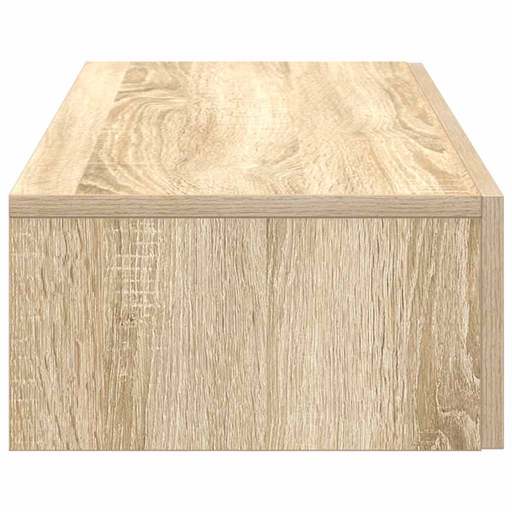 væghylde med skuffer 80x33x17 cm konstrueret træ sonoma-eg