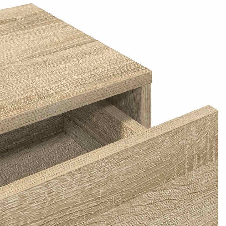 væghylde med skuffer 80x33x17 cm konstrueret træ sonoma-eg