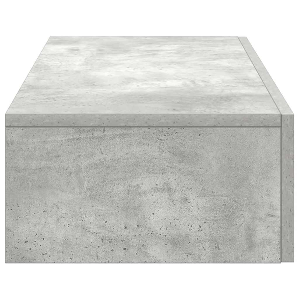 væghylde med skuffer 80x33x17 cm konstrueret træ betongrå