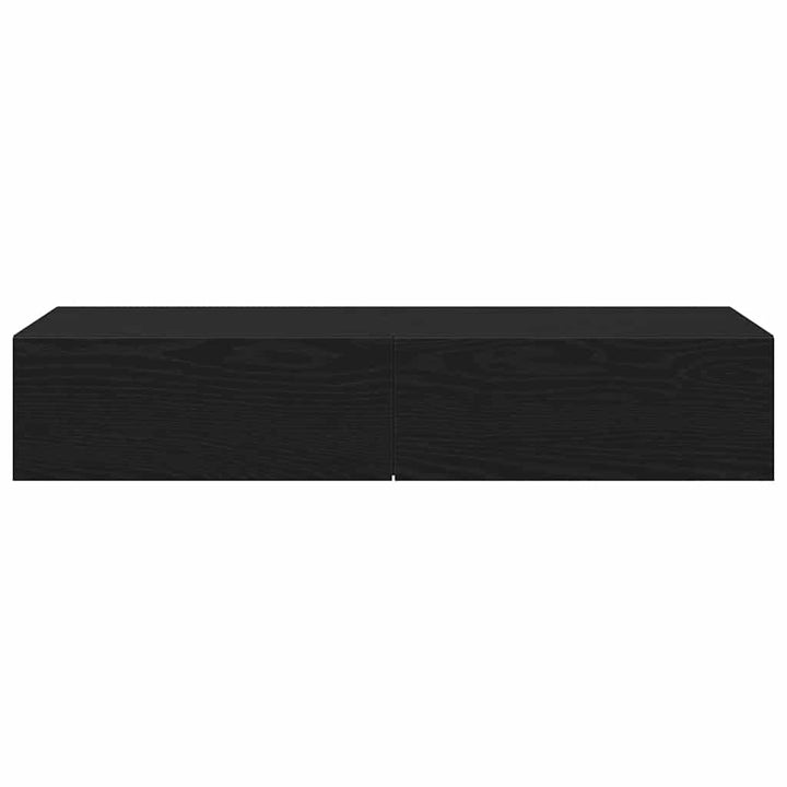 væghylde med skuffer 100x36x19 cm konstrueret træ sort