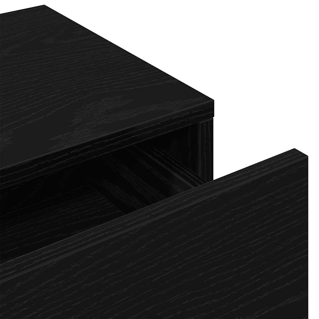 væghylde med skuffer 100x36x19 cm konstrueret træ sort