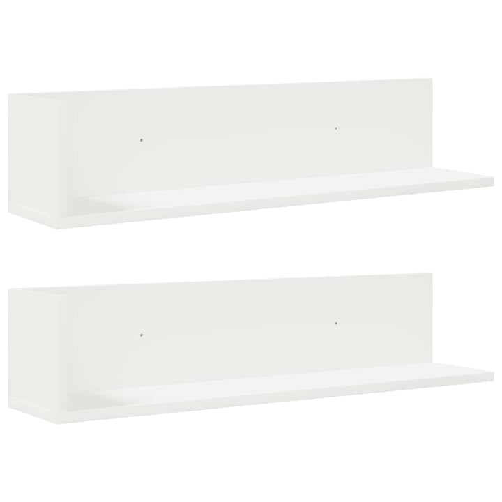 væghylder 2 stk. 75x16,5x16,5 cm spånplader hvid