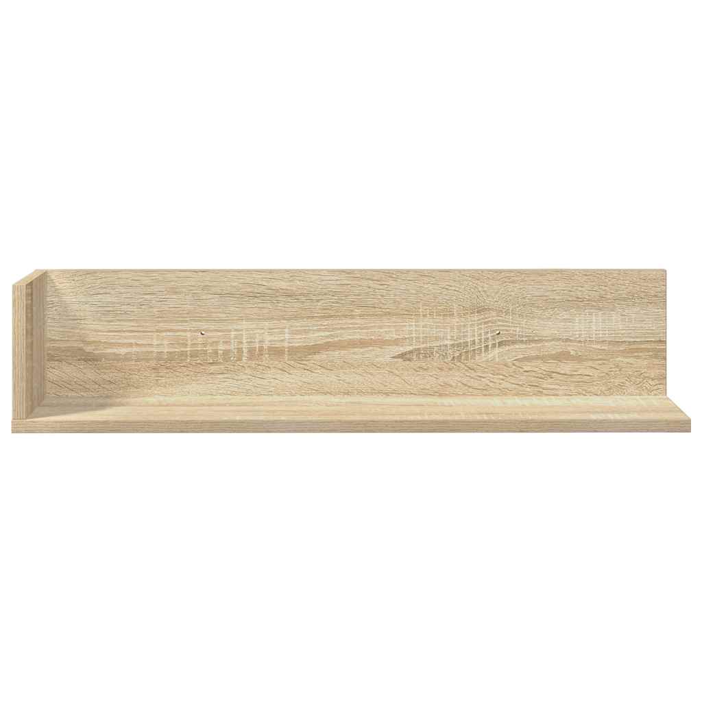 væghylder 2 stk. 75x16,5x16,5 cm konstrueret træ sonoma-eg
