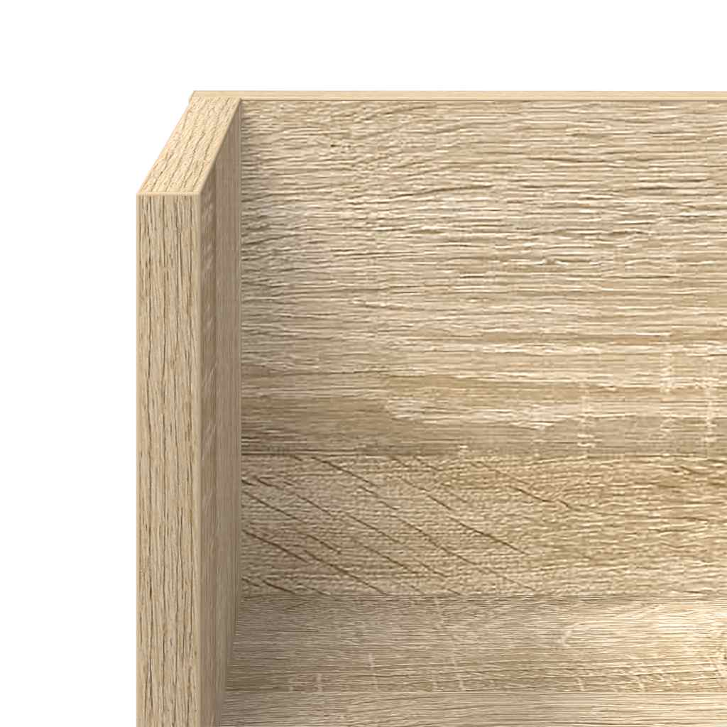 væghylder 2 stk. 75x16,5x16,5 cm konstrueret træ sonoma-eg