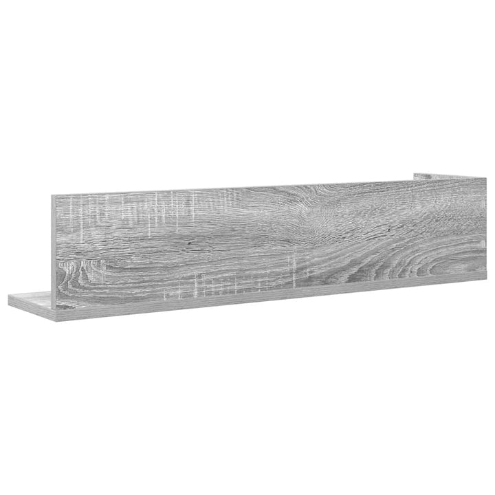 væghylder 2 stk. 75x16,5x16,5 cm konstrueret træ grå sonoma-eg