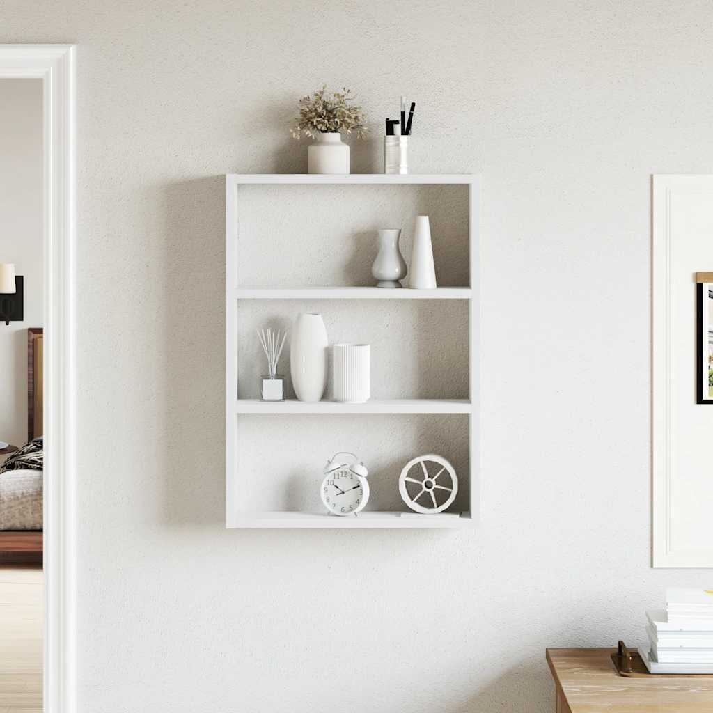 væghylde 43x9x60 cm konstrueret træ hvid