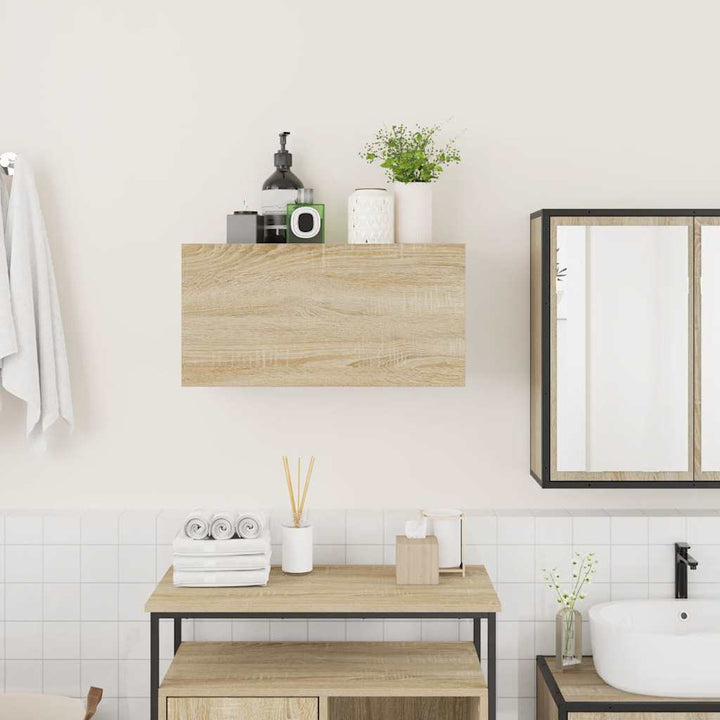 væghængt badeværelsesskab 60x25x30 cm konstrueret træ sonoma-eg