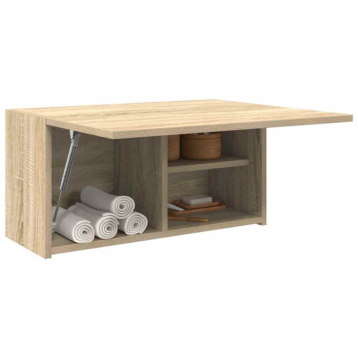 væghængt badeværelsesskab 60x25x30 cm konstrueret træ sonoma-eg