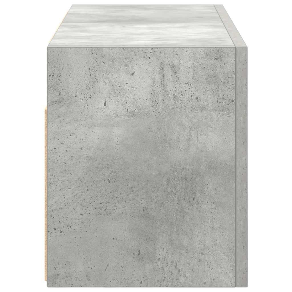 væghængt badeværelsesskab 60x25x30 cm konstrueret træ betongrå