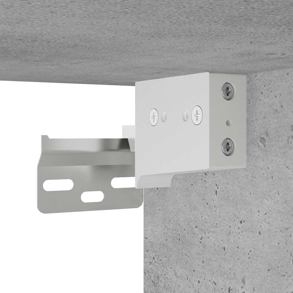 væghængt badeværelsesskab 60x25x30 cm konstrueret træ betongrå