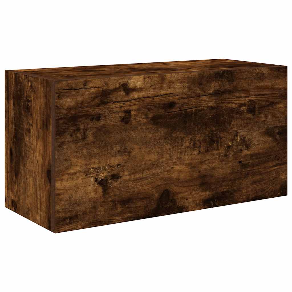 væghængt badeværelsesskab 60x25x30 cm konstrueret træ røget eg