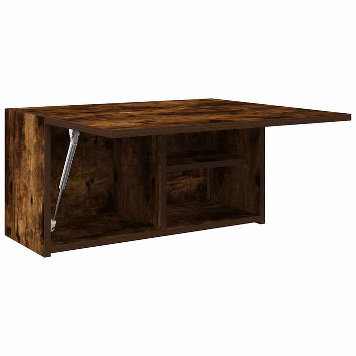væghængt badeværelsesskab 60x25x30 cm konstrueret træ røget eg