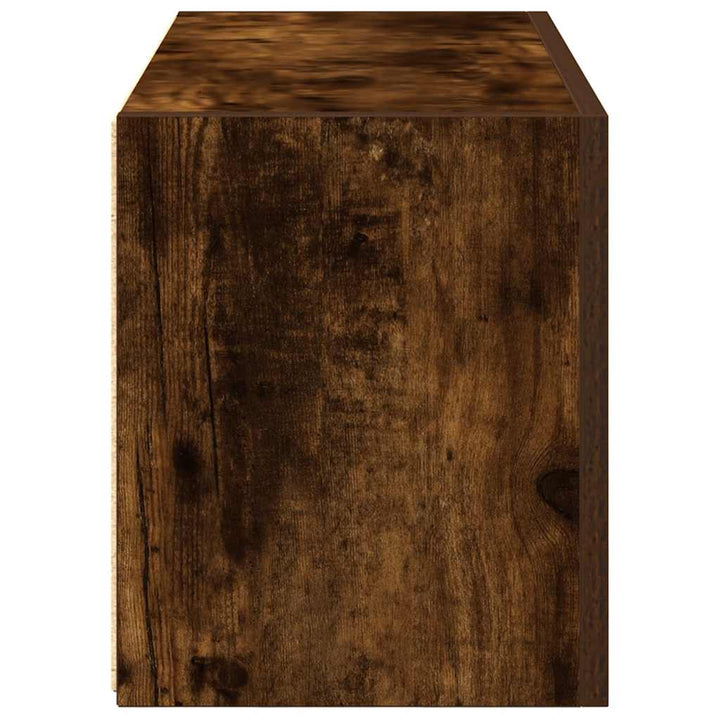 væghængt badeværelsesskab 60x25x30 cm konstrueret træ røget eg