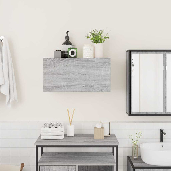 væghængt badeværelsesskab 60x25x30 cm konstrueret træ