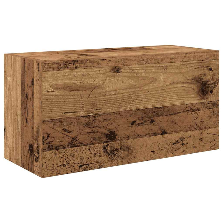 væghængt badeværelsesskab 60x25x30cm konstrueret træ antikt træ