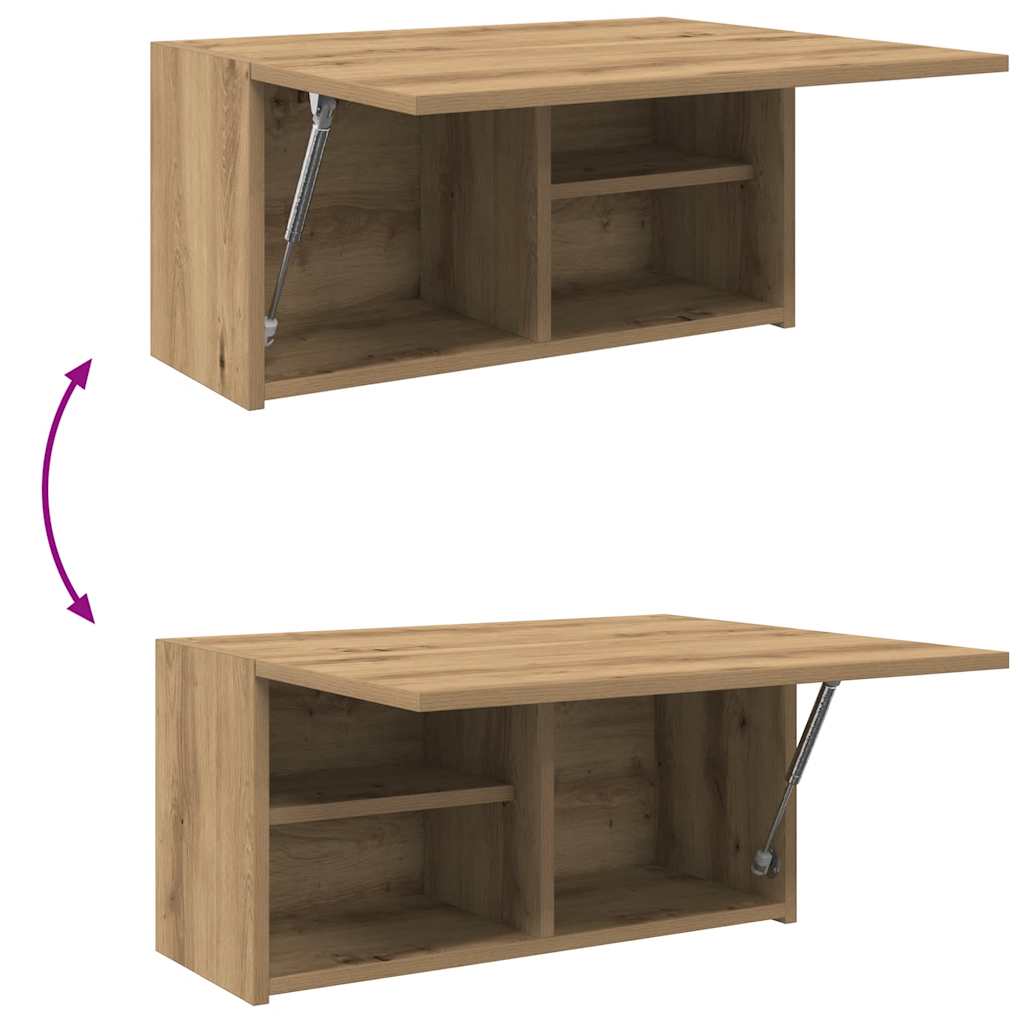 væghængt badeværelsesskab 60x25x30 cm konstrueret træ kunsteg