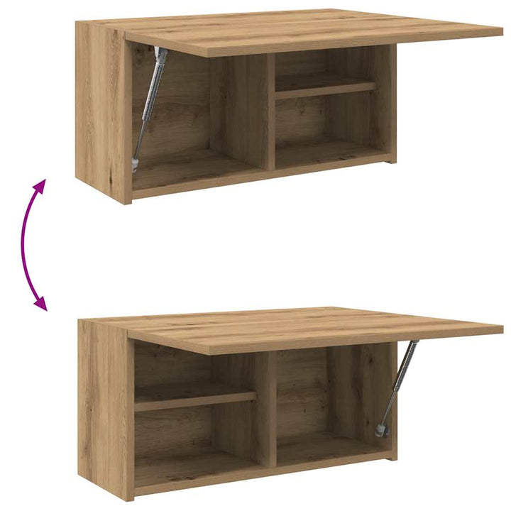 væghængt badeværelsesskab 60x25x30 cm konstrueret træ kunsteg