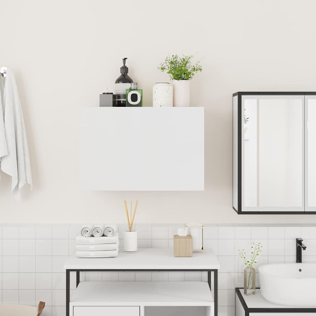 væghængt badeværelsesskab 60x25x40 cm konstrueret træ hvid