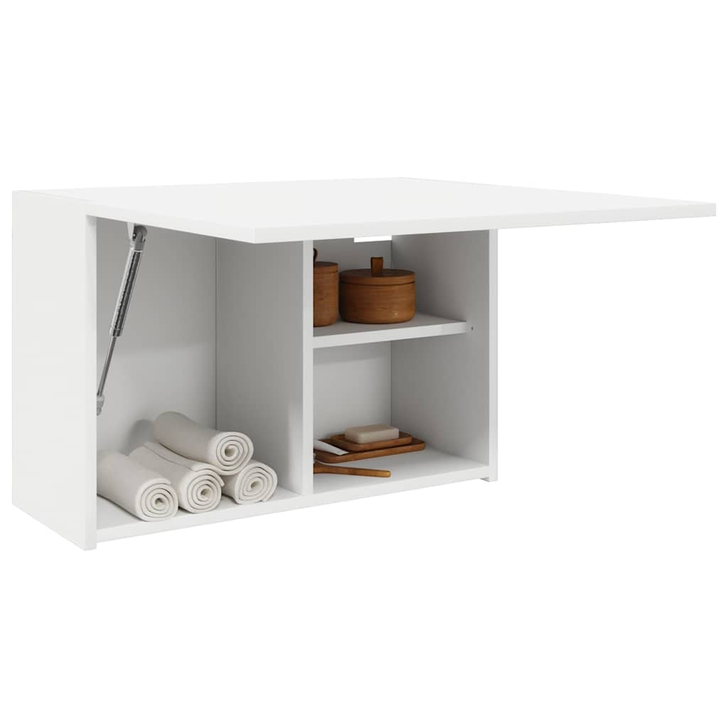 væghængt badeværelsesskab 60x25x40 cm konstrueret træ hvid