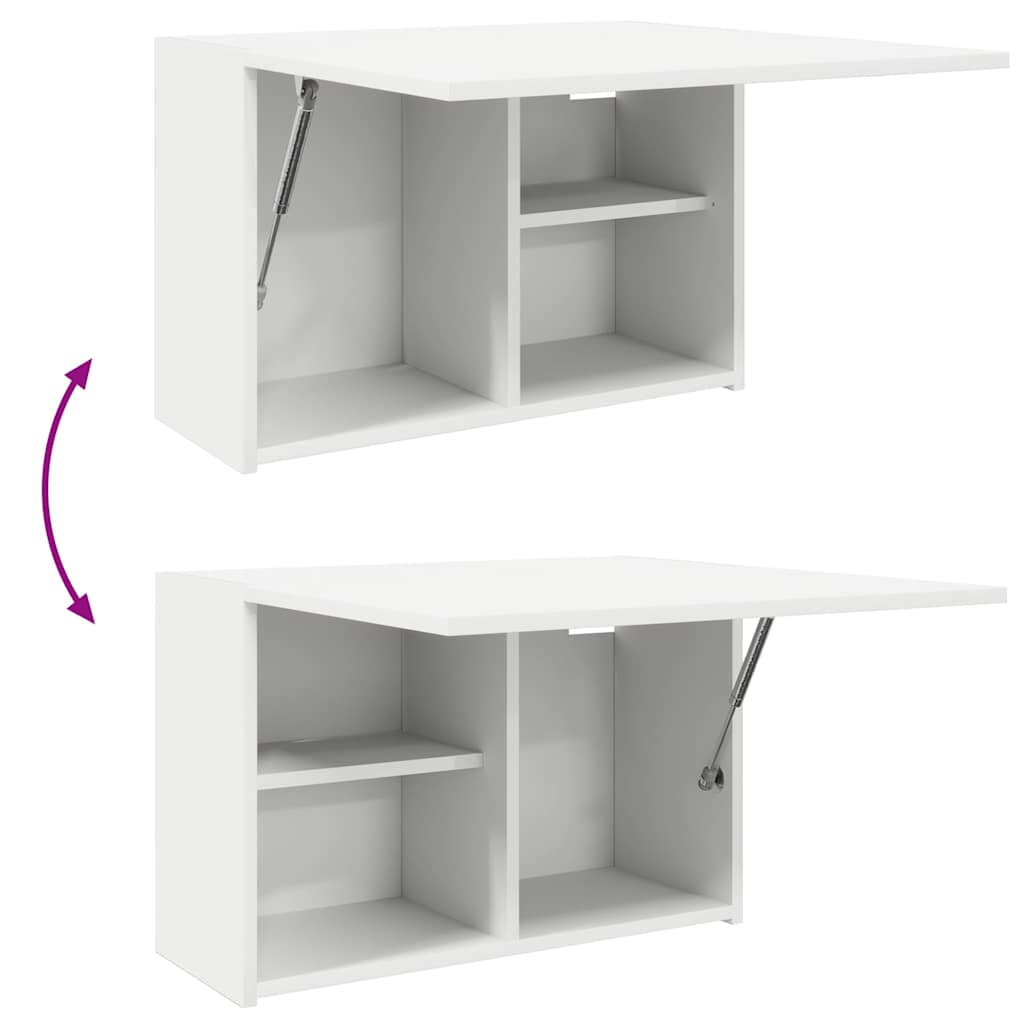 væghængt badeværelsesskab 60x25x40 cm konstrueret træ hvid